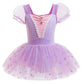 DYMCII Baby Girls Sofia Princess Ballet Dress Short Sleeve Leotards Skirted Tutu Halloween Birthday Party Fancy Costume 4-5T