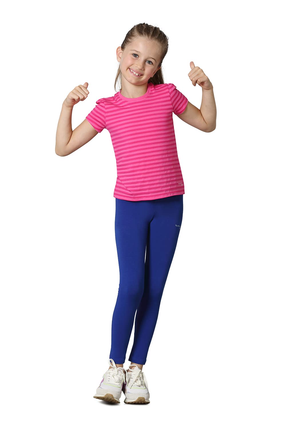 Van Heusen Girls Mid Rise Leggings  Power Plus Cotton Spandex  Power Plus, Super Soft, Stretchable_56301_Sodalite Blue_56 Yea