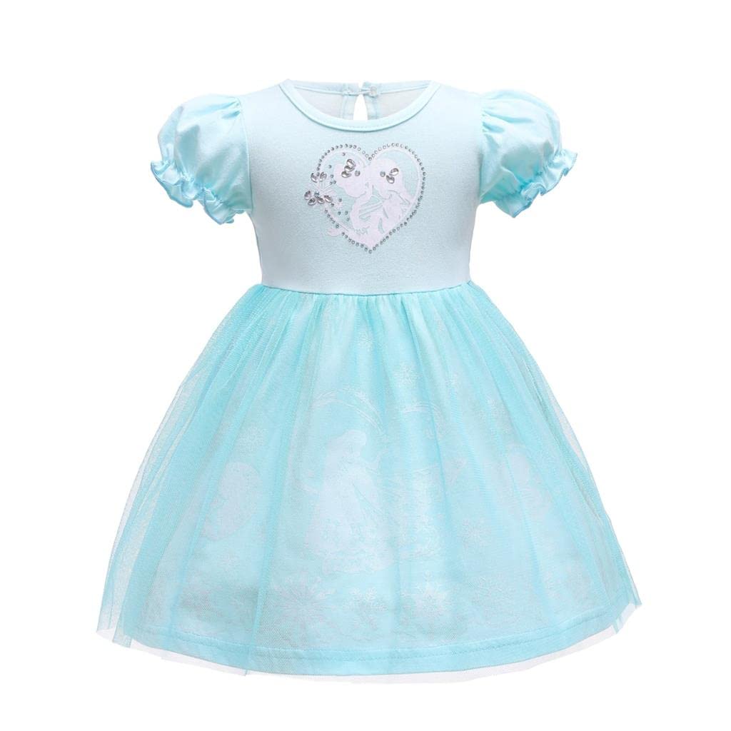 Dressy Daisy Ice Princess Tulle Dress For Toddler Girls Halloween Fancy Party Costume Summer Outfits Size 4T Blue, Style 23