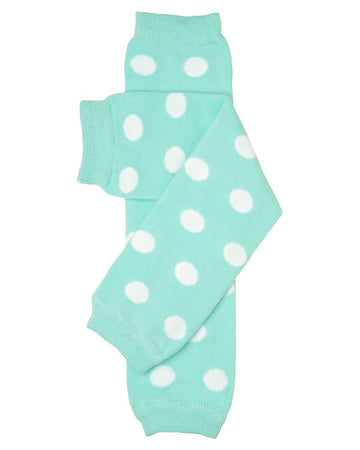 Judanzy Polka Dot Leg Warmers For Baby Or Toddler Boys & Girls (One Size), Aqua Polka Dot