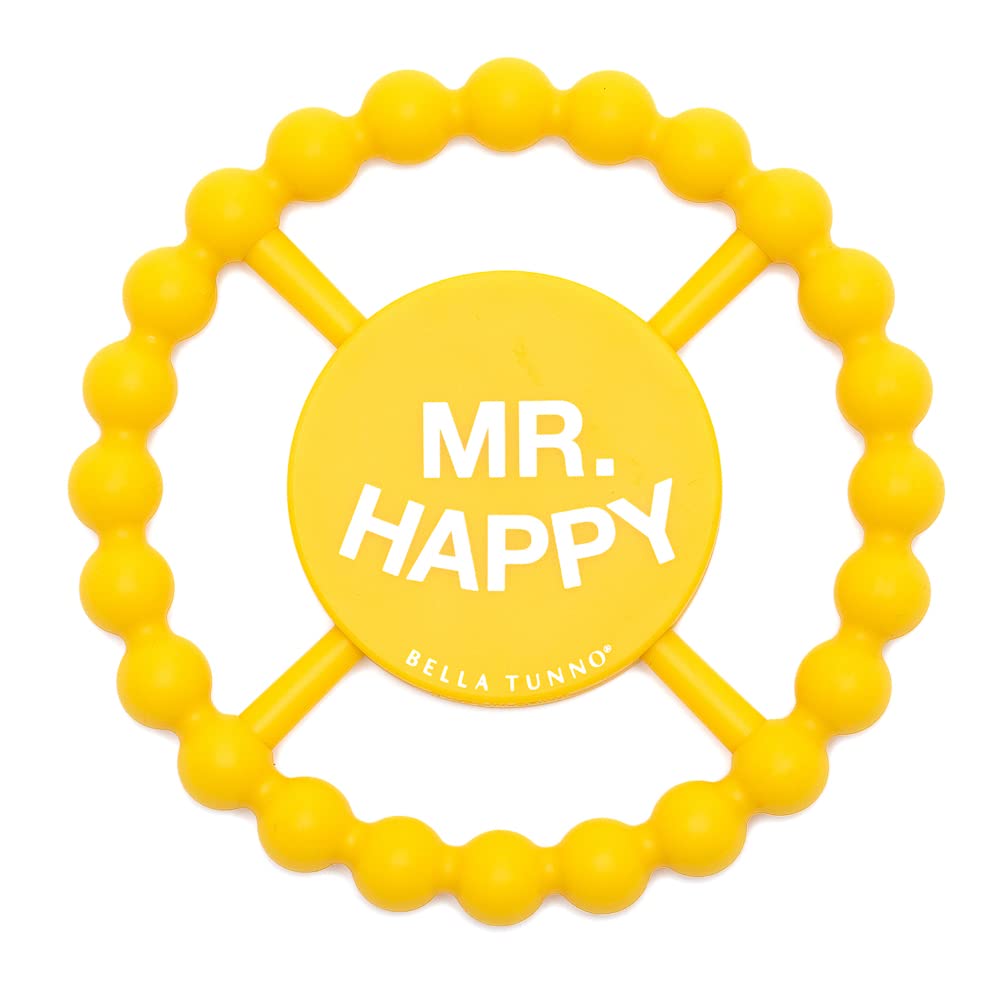Bella Tunno Happy Teether for Boys - Soft & Easy Grip Baby Boy Teether Toy, Silicone Teether Ring to Help Soothe Gums, Non-Toxic