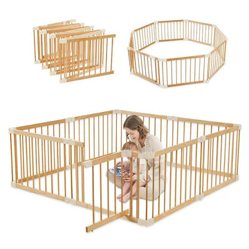 Baby Playpen Door Wooden Fence Large With Door Gate,Wooden Playpen For Babies And Toddlers,Wooden Baby Playpen With Door, Change