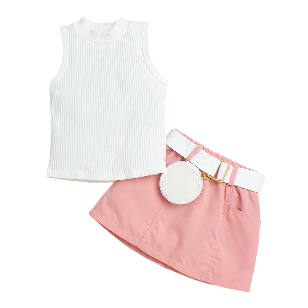 Hopscotch Polyester Girls Solid Blouseskirt Set In White Color For Ages 69 Months