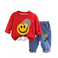 Bold N Elegant KidS Full Sleeve TShirt With 3D Smiley Cartoon Toy And Denim Jogger Pant Classy Party Clothing Set For Infant T