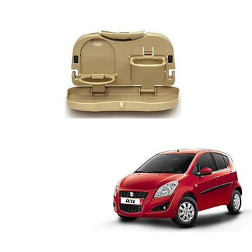 Stylish Foldable Compact Car Back Seat Tray for Food/Drinks/Cup/Bottle Holder Universal Pack of 1 Suitable for Maruti Suzuki Rit