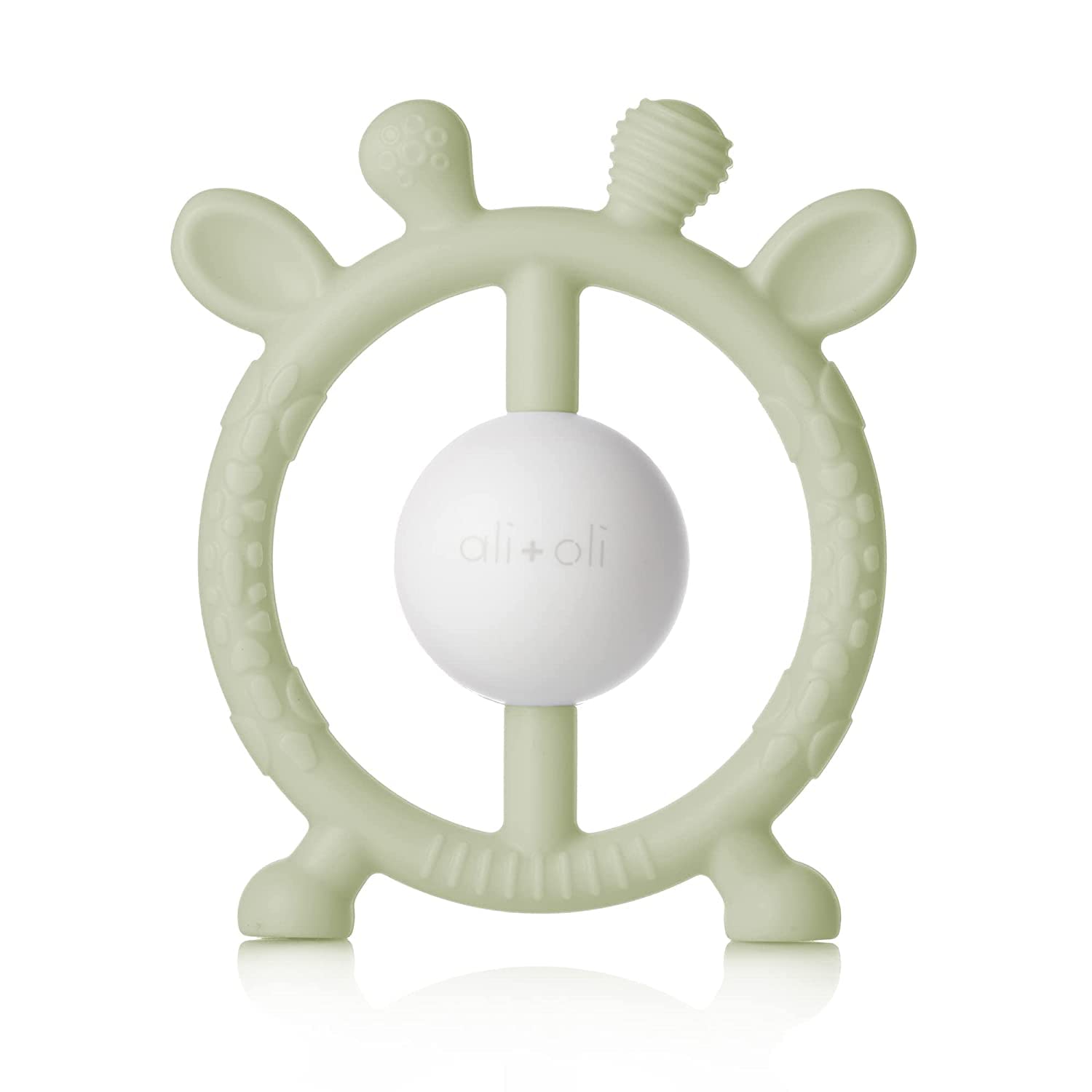 Ali+Oli Sage Giraffe Baby Teether & Rattle, Silicone Teethers for Babies 3+ Months, BPA Free & Freezable Teething Toys