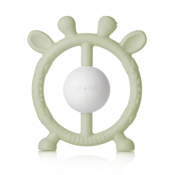 Ali+Oli Sage Giraffe Baby Teether & Rattle, Silicone Teethers for Babies 3+ Months, BPA Free & Freezable Teething Toys