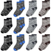Sptramle Boys Socks, Ankle Crew Socks For Toddler Kids Boys Girls(5-7 Years Old), 12 Pairs Athletic Half Cushion Ankle Socks Set
