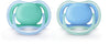Philips Avent Ultra Air Pacifier, 6-18 Months, Blue/Green, 2 Pack, SCF244/22