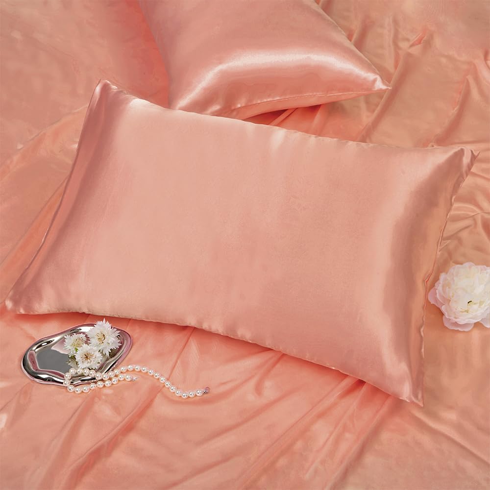 Travel Pillow Case Cover 2 Pack Toddler Pillow Cases 14 X 20 Breathable Silky Soft Satin Toddler Pillowcase Jade Pink Baby Pillo