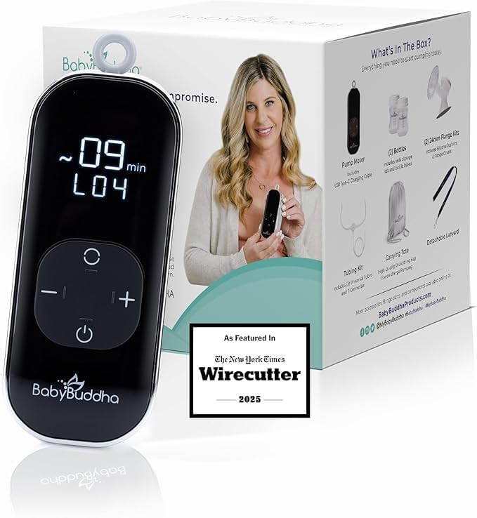 BabyBuddha Breast Pump 2.0, Wearable Electric Breastfeeding Pump with Soft Stimulation Mode, Portable, Hands-Free Milk Extractor