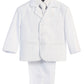 5 Piece White First Communion Or Christening Suit With Shirt, Vest, And Tie - Size 8