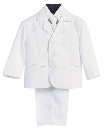 5 Piece White First Communion Or Christening Suit With Shirt, Vest, And Tie - Size M (9 Month)