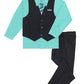 Igirldress Baby Boys' And Special Occasion Pinstripe Vest Set Black/Hawaiian Blue 3-6Mos