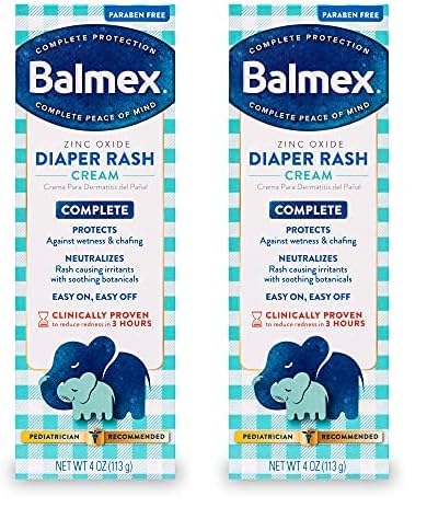 Balmex Complete Protection Baby Diaper Rash Cream With Zinc Oxide + Soothing Botanicals, 4 Ounce (Pack Of 2)