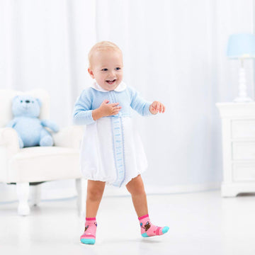 12 Pairs Toddler Non Skid Socks With Grips Anti Slip Bottom, Cotton Non Slip Ankle Crew Socks For Boys, Girls, Kids(1-3Years)