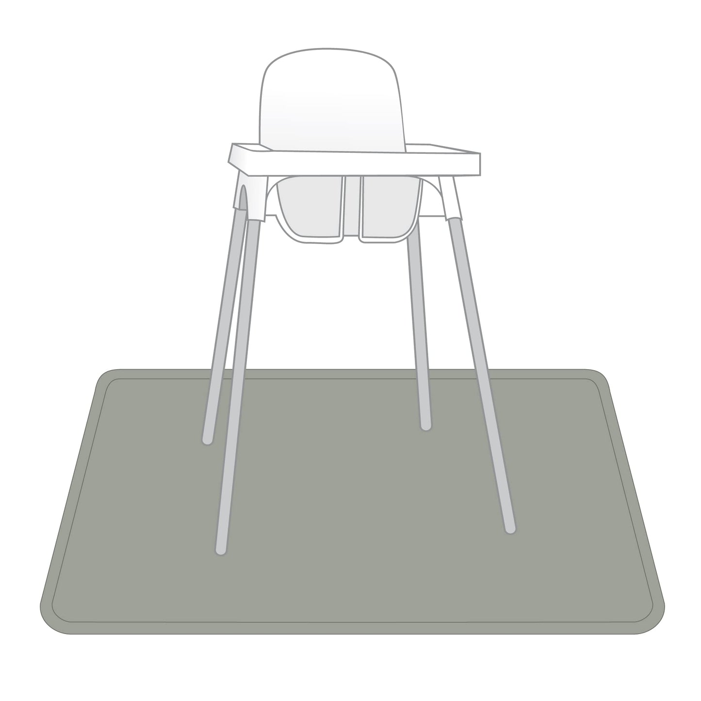 Bapronbaby Minimalist Sage Splash Mat - Waterproof Catch-All For Under High Chairs, Floors, Tables, Playtime Or Arts & Crafts -