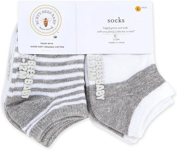 Burt'S Bees Baby Baby Socks Ankle Or Crew Height Made With Soft Organic Cotton - 6 Packs With Non-Slip Grips For Babies And Newb