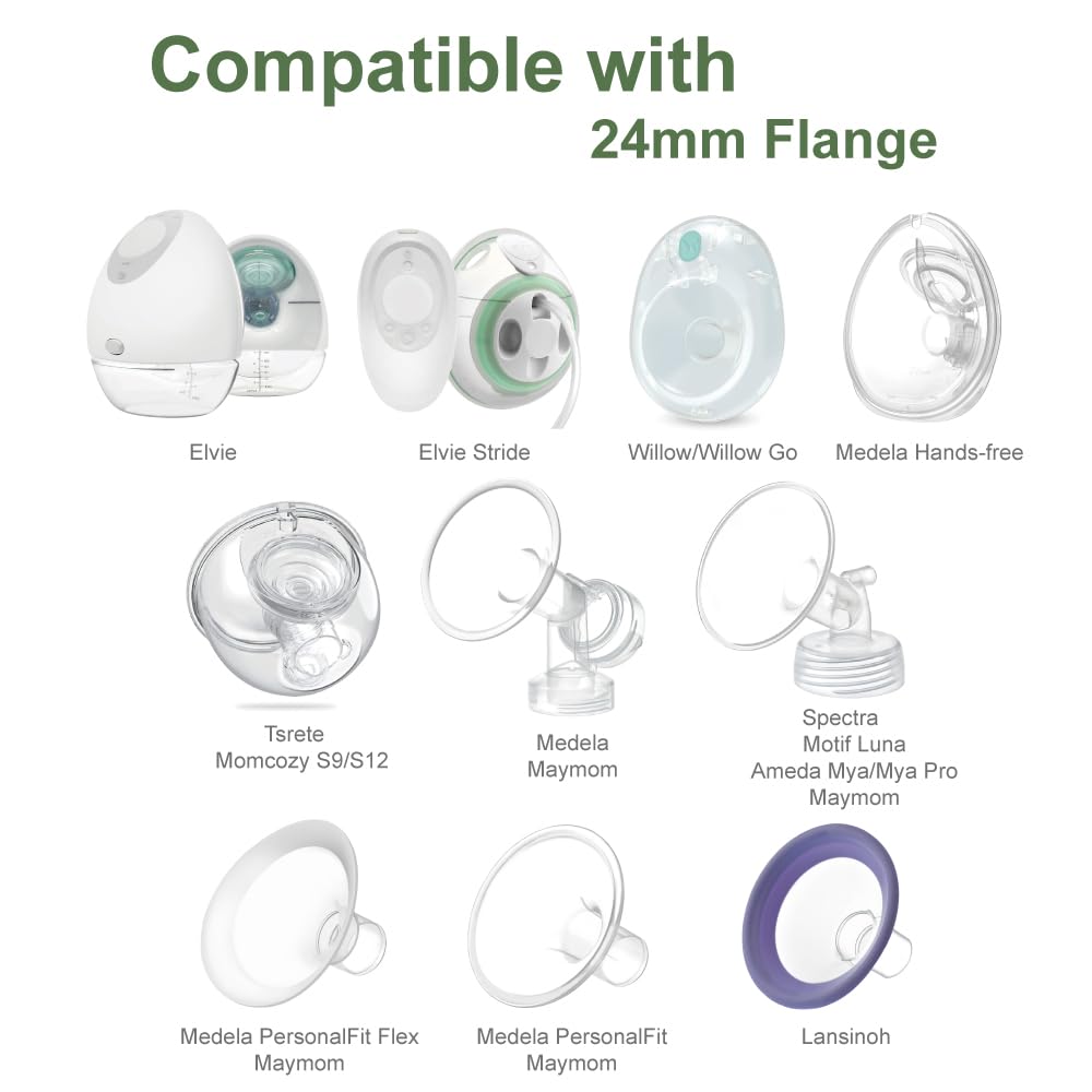 Maymom 17Mm Flange Insert Blue Compatible With Elvie Single/Double Electric, Elvie Stride Cup (24Mm), Compatible With Medela Per