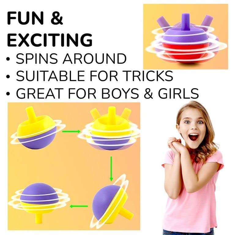 Tippy Tops Spinning Toys For Kids - 50Pcs Easter Egg Fillers And Party Favors - Flip Upside Down Plastic Tops Bulk Gifts