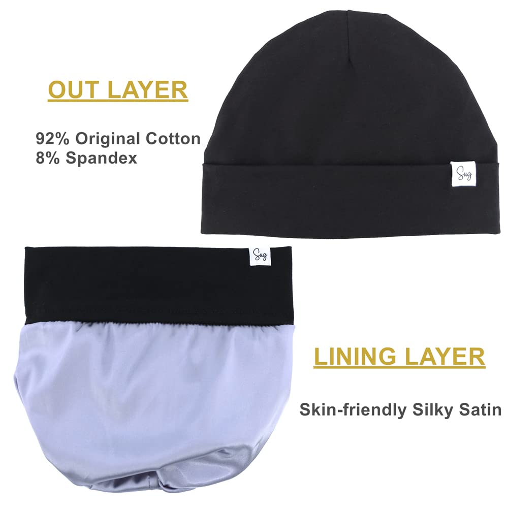 Jersey Beanie Hat For Newborn Baby Boys Girls Silky Satin Lined Hats Bonnet Toddler Infant Little Kids Beanies Caps(6M-3T,001 Co