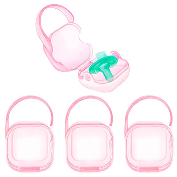 Laneyli Pacifier Case Pacifier Holder Case Pacifier Clip Binky Holder Case Pacifier Box Pacifier Accessories 4 Pack Pink Hook De