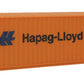 Walthers SceneMaster HO Scale Model of Hapag Lloyd (Orange, Blue) 40 Hi Cube Corrugated Side Container,949-8254