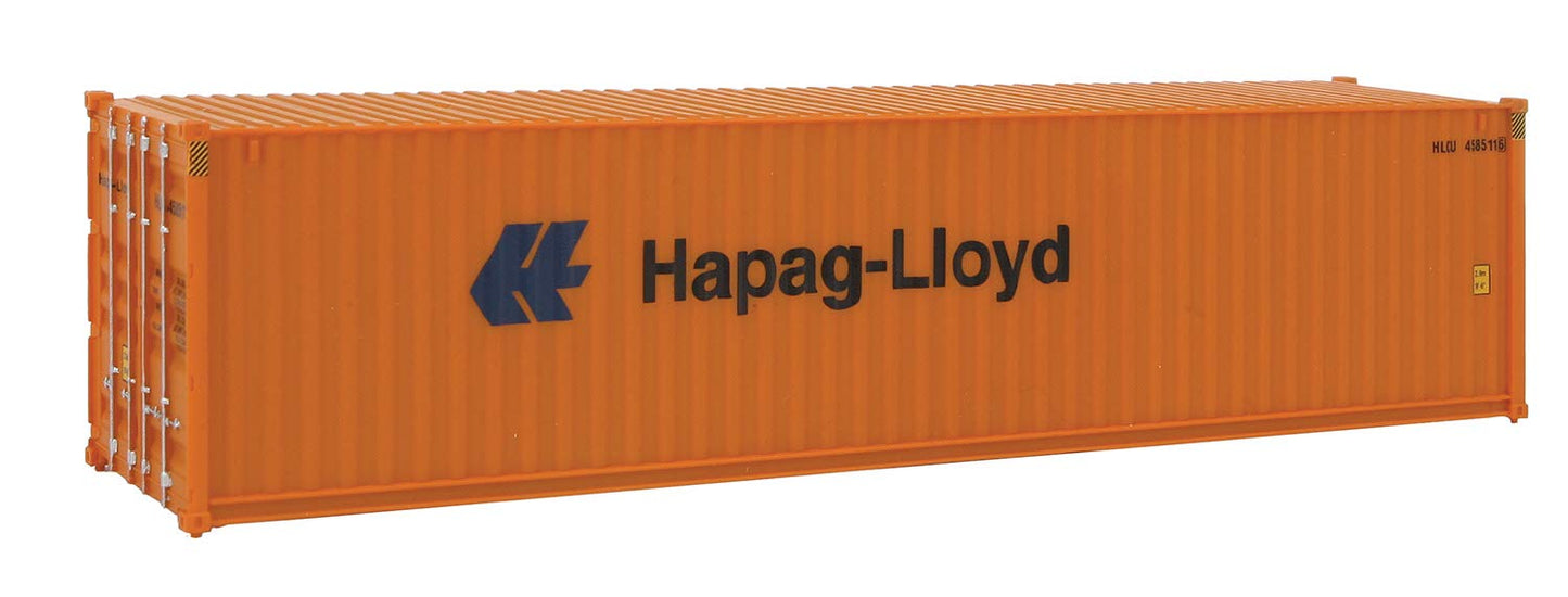 Walthers SceneMaster HO Scale Model of Hapag Lloyd (Orange, Blue) 40 Hi Cube Corrugated Side Container,949-8254