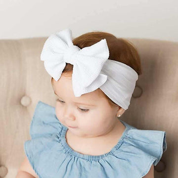 Cinaci 12 Pack Oversized Colorful Solid Stretchy Nylon Headbands With Big Bow Large Knot Hair Bows Soft Elastic Hair Bands Hair