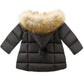Mallimoda Baby Boys Girls Down Jacket Toddler Winter Warm Puffer Down Coat Cotton Hooded Fur Snowsuit Black 1-2 Years
