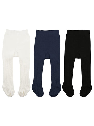 Century Star Soft Toddler Tights - Baby Girl Leggings & Stockings - Warm & Thick - White, Black, Navy - 0-6 Months