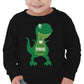 Dinosaur Boys Valentines Shirt Long Sleeve Funny Trex Heart Crusher Valentine Day Toddler Boy Kids T-Shirt 3T Black