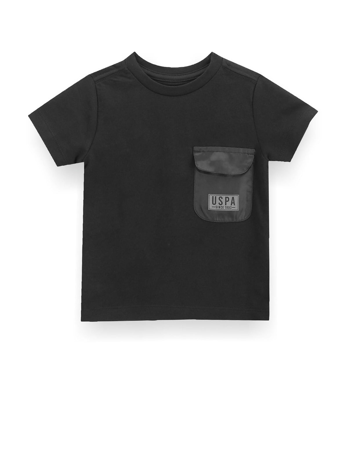U.S. Polo Assn. Kids Regular Fit Cotton Logo Short Sleeves Crew Neck TShirts (Uktsh1221_Black_12M)