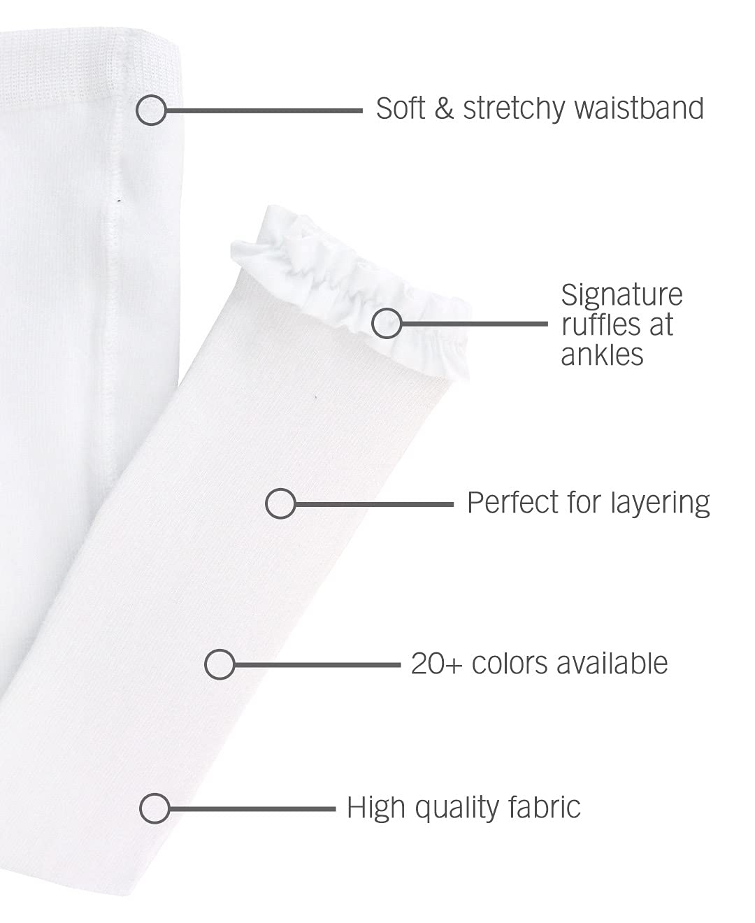 Rufflebutts Girls White Footless Ruffle Tights - 0-6M
