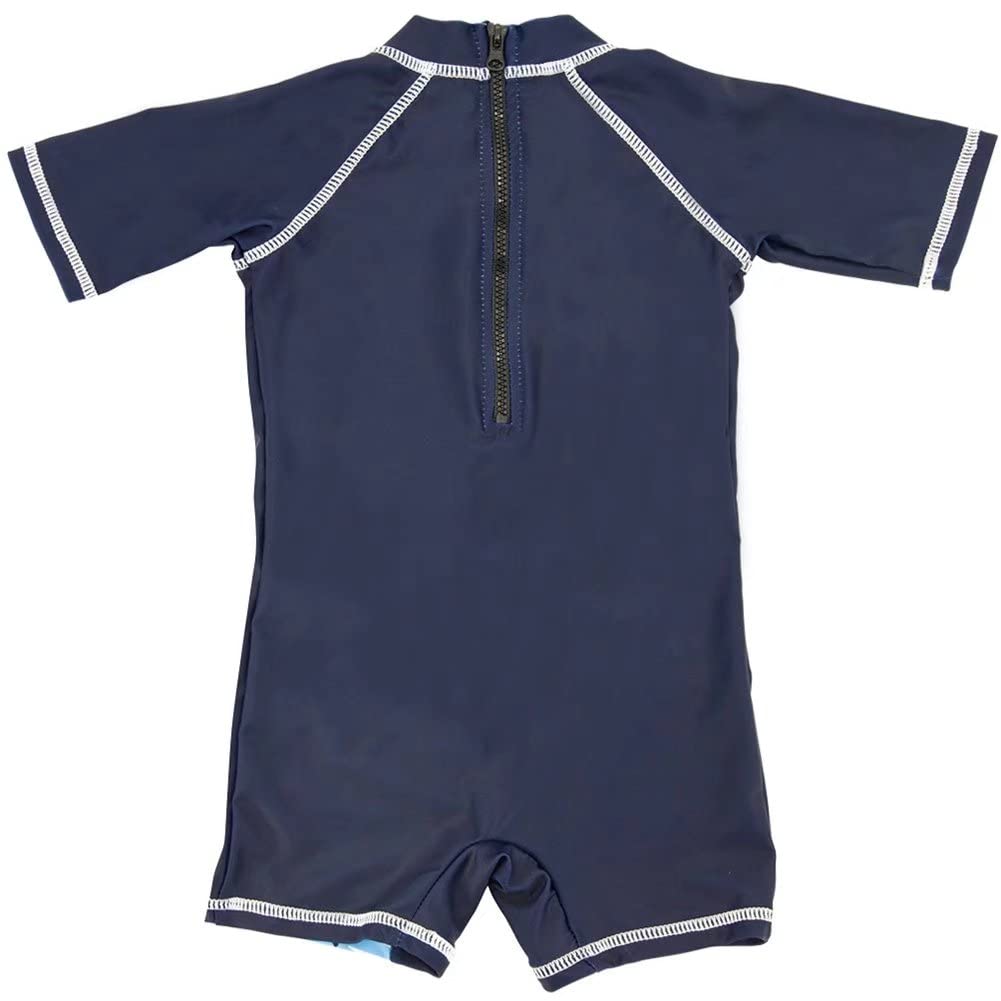 Achiyi Toddler Baby Boys' Swimwear One Piece Upf 50+ Swimsuit Boy Lovely Cartoon Prints Bathing Suit Blue 9M