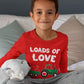 Loads Of Love Boys Valentines Day Shirt Toddler Valentine Long Sleeve Shirts 2T Red