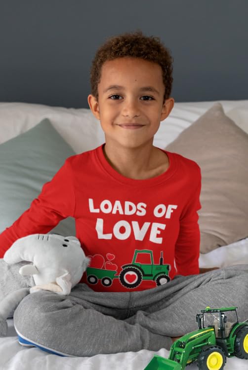 Loads Of Love Boys Valentines Day Shirt Toddler Valentine Long Sleeve Shirts 4T Red