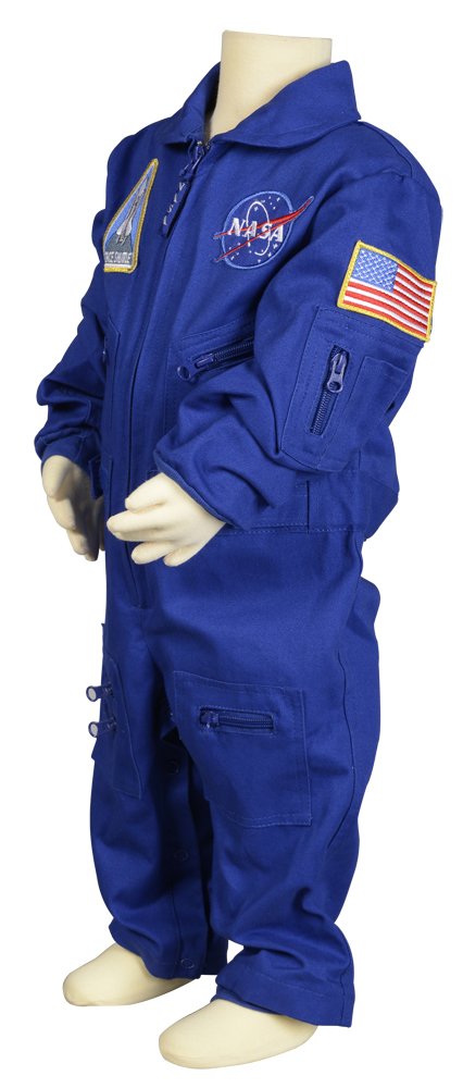 Aeromax Jr. Nasa Flight Suit, Blue, With Embroidered Cap And Official Looking Patches, Size 18 Months.