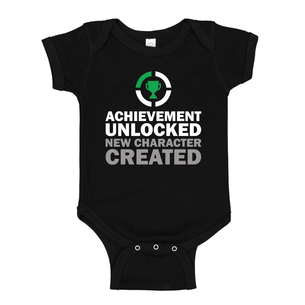 The Shirt Den Achievement Unlocked New Character Created Baby One Piece Nb Black