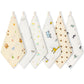 Norinori Baby Muslin Washcloths - Newborn Face Towel & Burp Cloths, 6 Pack Soft Absorbent Natural Cotton Wash Towel, 10'X10' B