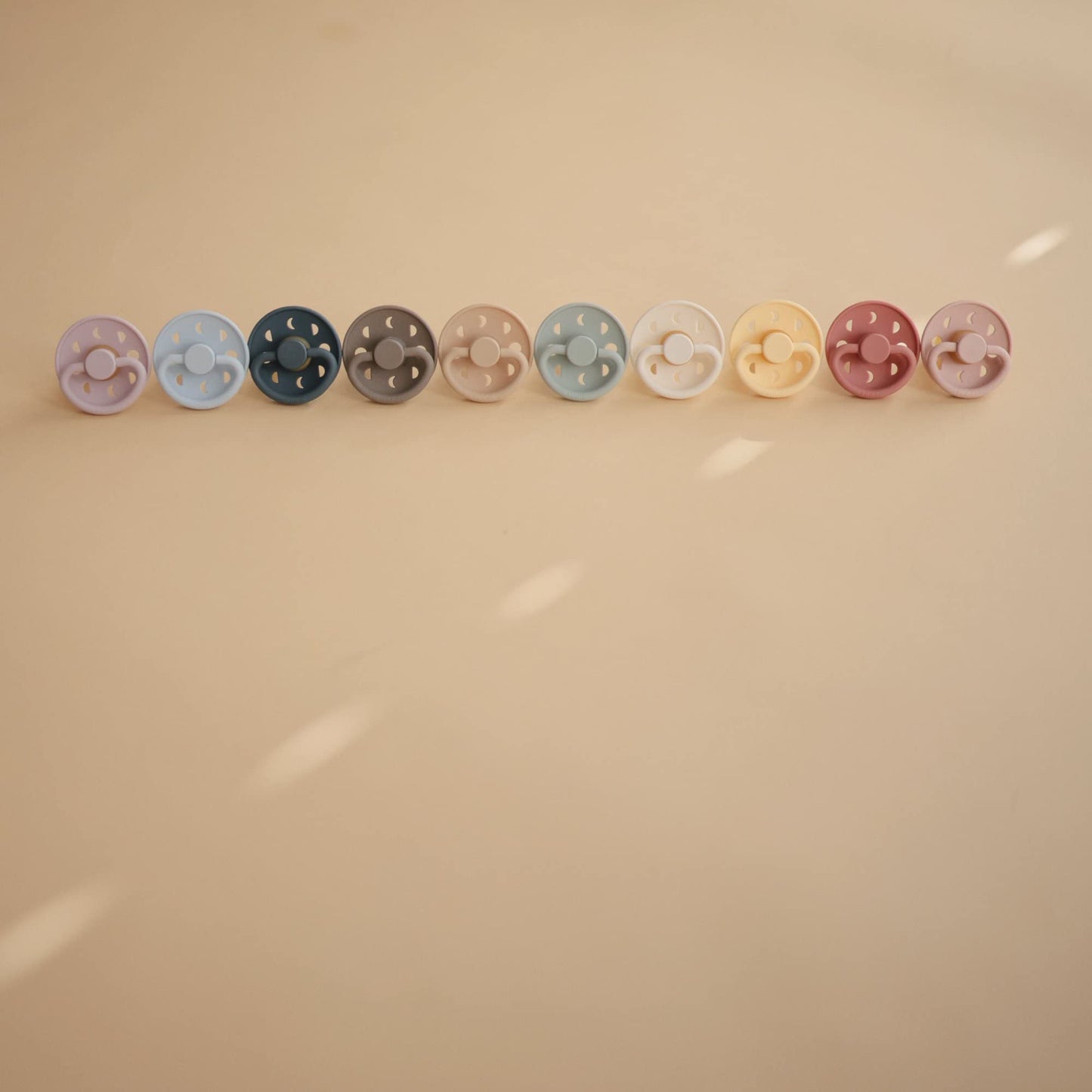 Frigg Moon Natural Rubber Baby Pacifier | Made In Denmark | Bpa-Free (Blush/Powder Blush, 0-6 Months) 2-Pack