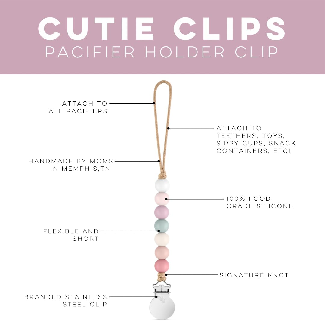 Ryan & Rose Pacifier Clip Georgia - Silicone Pacifier Clip Baby Boy Baby Girl Binky Paci Clip Baby Pacifier Holder Binkie Clip B