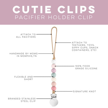 Ryan & Rose Pacifier Clip Georgia - Silicone Pacifier Clip Baby Boy Baby Girl Binky Paci Clip Baby Pacifier Holder Binkie Clip B