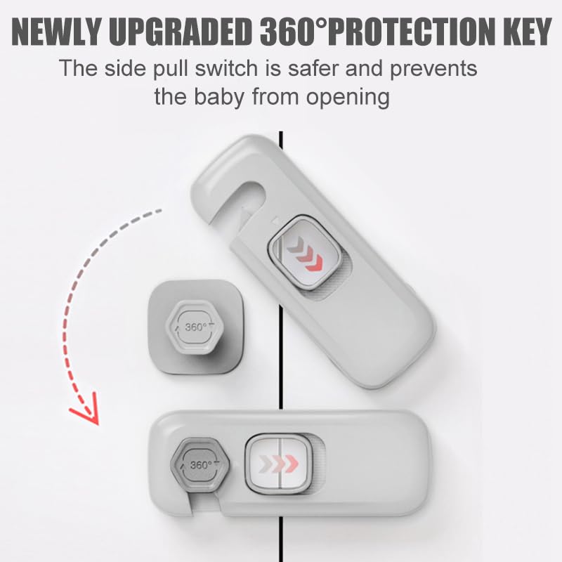 5 Pack Child Proof Refrigerator Lock, Qyeswhsr Fridge Locks For Kids With Sticky Adhesive Pads, Child Safety Locks For Doors, Rv
