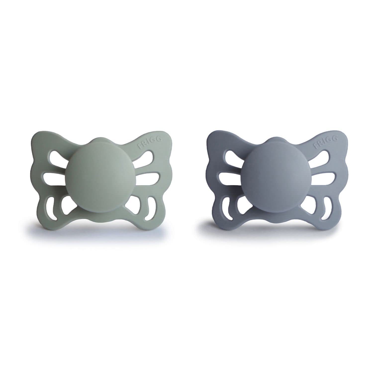 Frigg Butterfly Anatomical Silkysoft Silicone Baby Pacifier | Made In Denmark | Bpa-Free (Sage/Great Gray 0-6 Months)