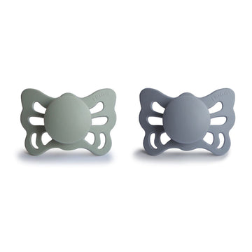 Frigg Butterfly Anatomical Silkysoft Silicone Baby Pacifier | Made In Denmark | Bpa-Free (Sage/Great Gray 0-6 Months)