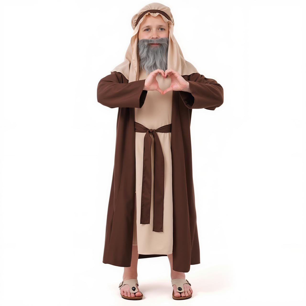 Gukefun Jesus Costume for Kids Biblical st Saint Joseph Robe Outfit Bible Moses Shepherds Christmas Halloween Costumes for boys