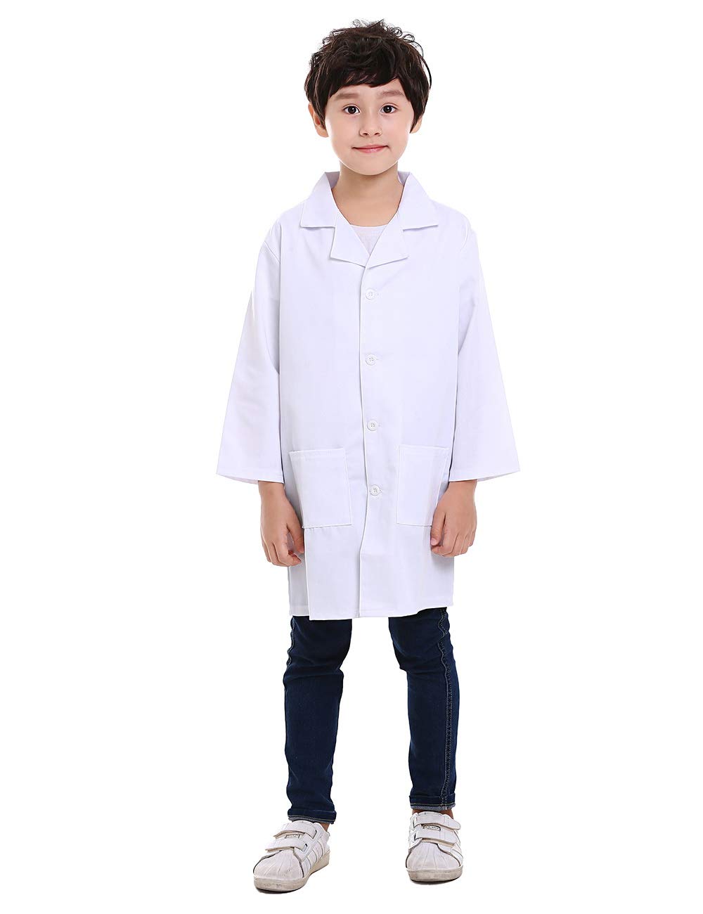 Toptie Kids Lab Coat For School Scientists Halloween Costume-White-8