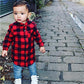 Furemos Toddler Boy Clothes Plaid Boys Long Sleeve Shirt Red Flannel Tops Boys Christmas Outfits(1-2T) Red