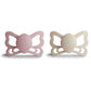 Frigg Butterfly Anatomical Silkysoft Silicone Baby Pacifier | Made In Denmark | Bpa-Free (Cream/Blush, 6-18 Months)
